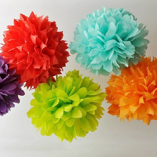 14" 35cm 6pcs Christmas decoration Tissue Paper Flower Balls DIY