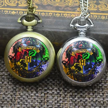 

Fashion Quartz Hogwarts Pocket Watch Necklace Woman Dracodormiens Nunquam Titillandus Analog Pendant FOB Watches