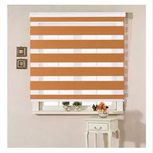 Горизонтальные окна Тенты слепой Зебра двойной рольставни и лечения окна custom вырезать Размеры в оранжевый Шторы для Гостиная