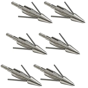

GUGULUZA 6 Pcs Archery Bow Fishing Broadhead Fish Hunting Steel Arrow Head Broadhead 2 blades Free shipping