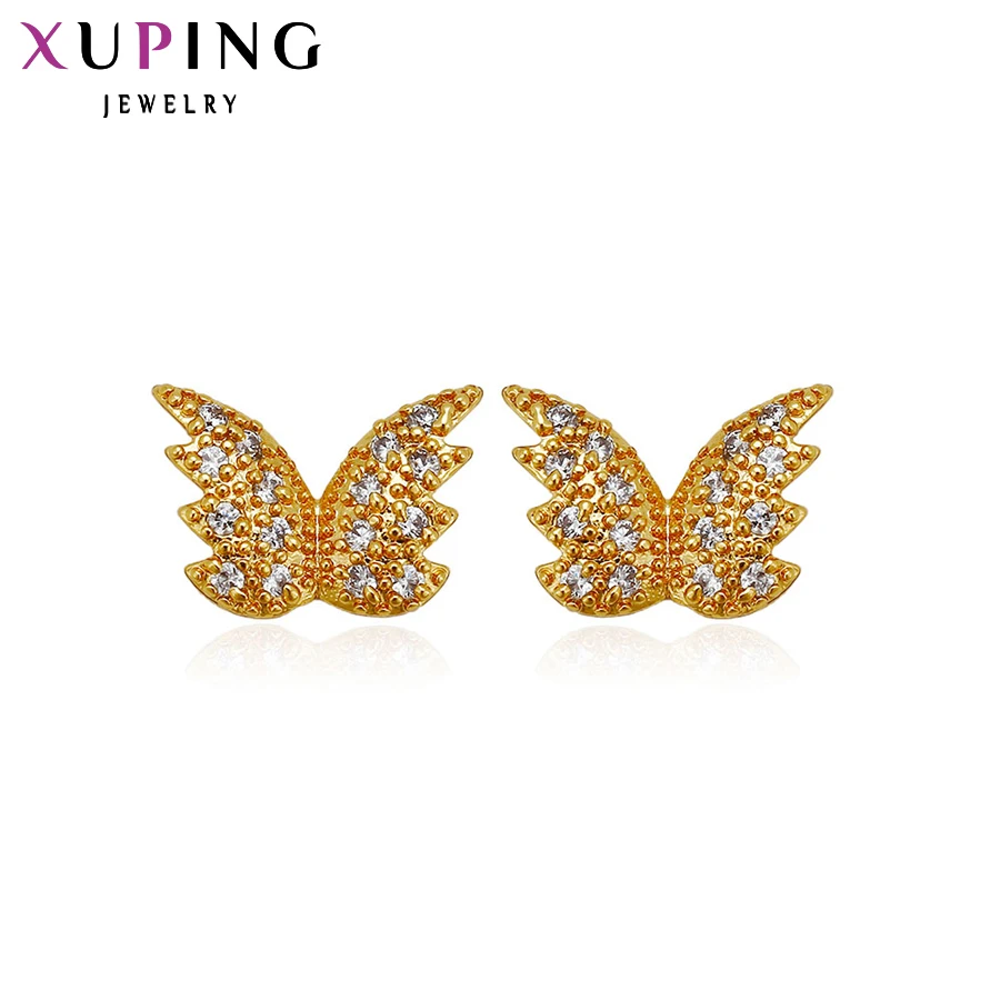 

Xuping Fashion Earrings Butterfly Style Valentine's Gift Pure Gold Color Plated for Women Stud Earrings 28956