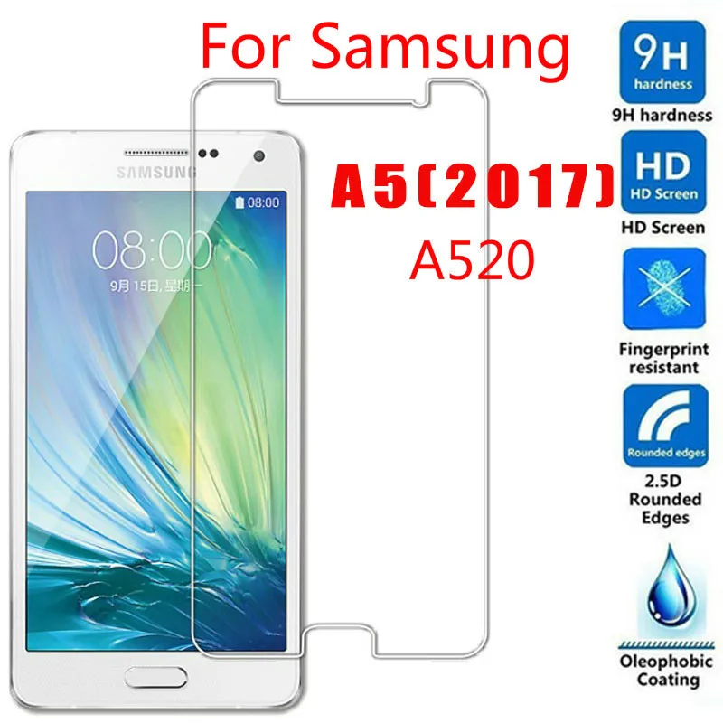 Закаленное стекло 2.5D Arc для Samsung Galaxy A5 2017 A520F Защита экрана samsung a5 A5200 стеклянная