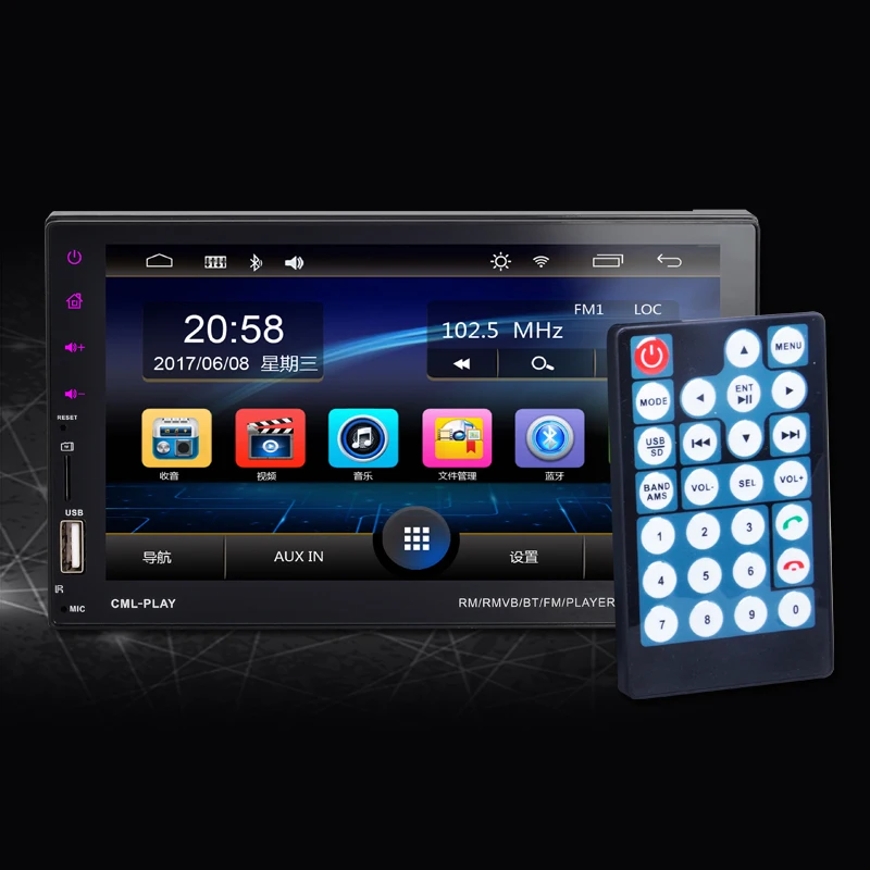 Murah Mobil Stereo 9 Bahasa Bluetooth Dukungan Kamera Rear View FM TF USB Pemain 2DIN Radio Touch Layar Cermin link untuk Android Ponsel