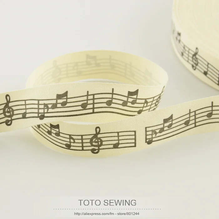 2.5CM width Zakka cotton ribbons mini.order is$5(mix order)cloths sewing tape music note label TOTO sewing accessory clothes