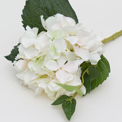 Шары в виде искусственного цветка гортензии Искусственные цветы из шелка украшения для дома для свадебной вечеринки с бутонами листьев 1 шт HI-Q - Цвет: Белый
