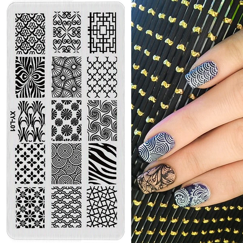 

Transparent Nail Stamp Nail Art Template Printing Tool Stamp Image Transfer Manicure Tool Nail Stamping Plates 12pcs/lot