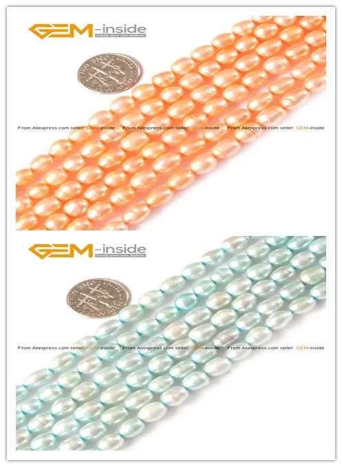 Potato Cultured Pearl Beads 5-6x7-8mm Natural Ston...