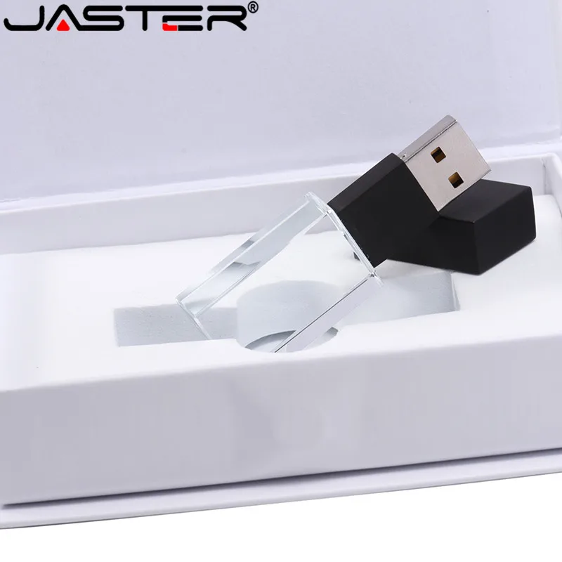 JASTER прозрачный стеклянный USB для автомобиля с логотипом, usb флеш-накопитель, 4 ГБ, 8 ГБ, 16 ГБ, 32 ГБ, 64 ГБ, USB флеш-накопитель, флеш-накопитель, ручка/Автомобильный подарок