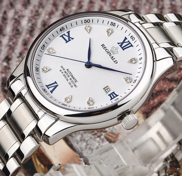 Модный бренд Реджинальд кварцевые Часы из нержавейки Для мужчин Для женщин пара роскошных 3ATM Водонепроницаемый часы бизнес класса Relogio