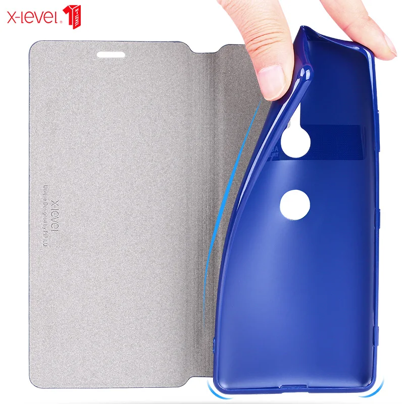  X-Level Leather Case For Sony Xperia XZ3 XZ2 Z2 Original PU Leather Silicone Stand Back Phone Cover