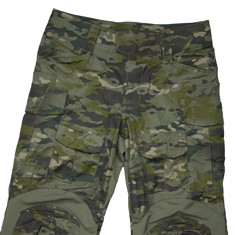 airsoft paintball hunting accessories G3 tactical training pant military pants with knee pad set compact uniform for shooting MTP (4)