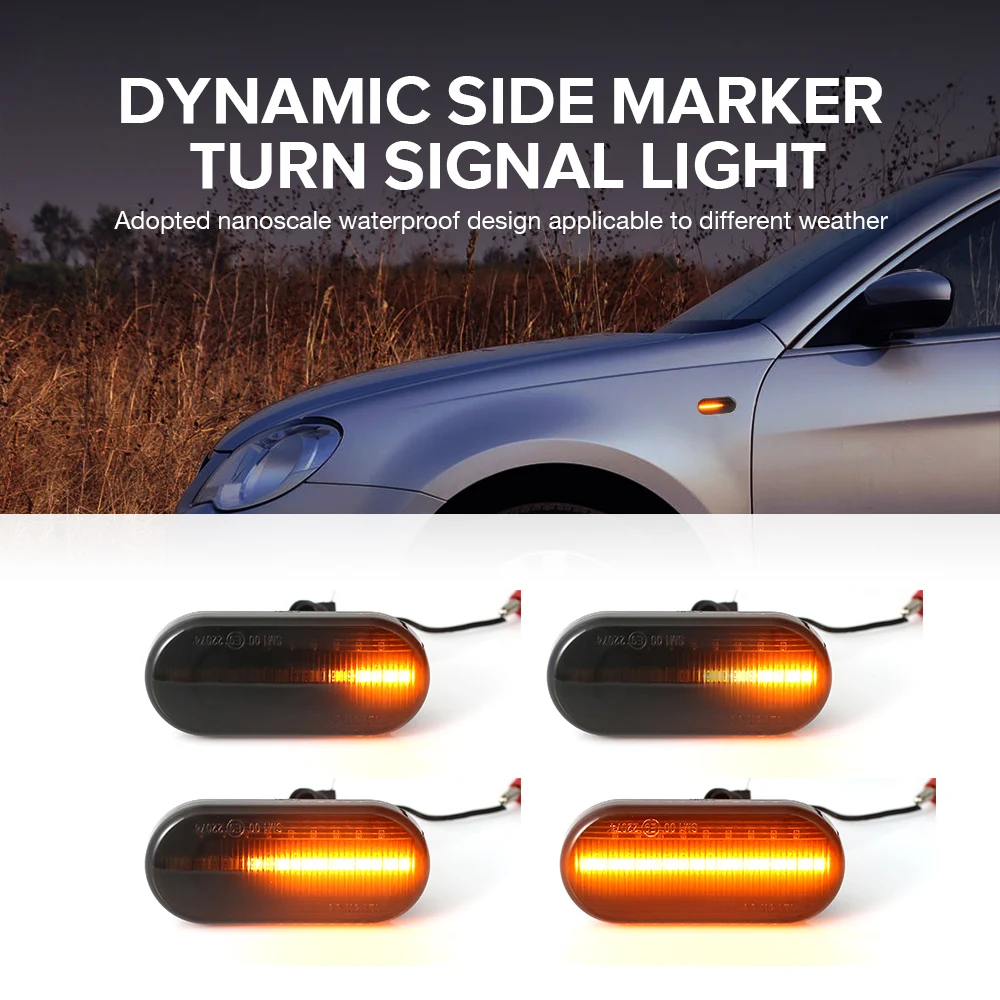 1 Pair Led Dynamic Side Marker Turning Signal Light For Volkswagen VW Bora Golf 3 4 Passat 3BG Polo SB6 SEAT Ibiza Leon Skoda Fo