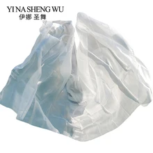 1 шт., натуральный шелк, ручная работа, вуаль для танца живота, градиентная многоцветная шелковая вуаль, аксессуары для танца живота, для детей, взрослых, 5 размеров