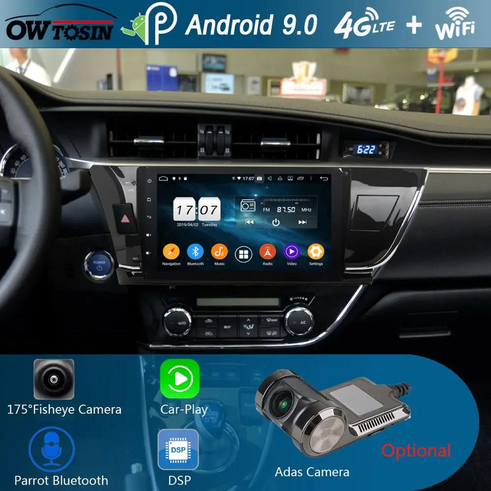 10 1 &quotIPS Android 9 0 8Core 4G + 64G Автомобильный мультимедийный плеер GPS радио для Toyota Corolla 2013