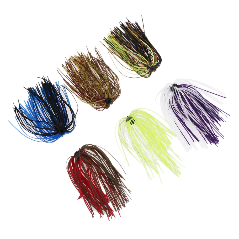 

6 Bundles Silicone Skirts Fishing Lures DIY Salty Rubber Jig Lures Squid Fishing Bait jig lure Accessories