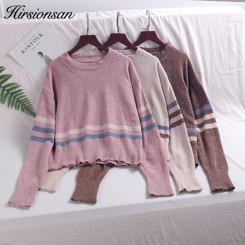 Hirsionsan Sweater Woman 2018 Casual O-neck Winter Autumn Chenille Women Sweaters and Pullovers Soft Warm Jumper Pull Femme | Женская