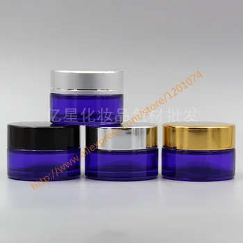 

20g purple glass cream jar with shiny silver/black/gold/matte silver aluminum lid, 20 gram cosmetic jar,for sample/eye cream
