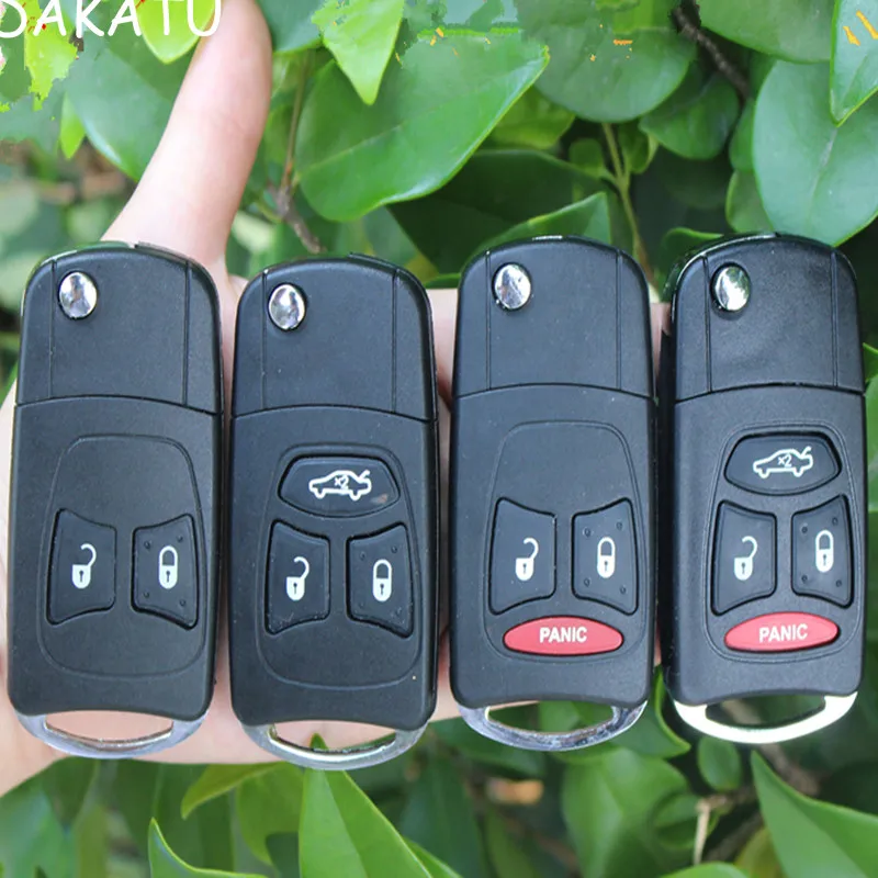 

DAKATU 2/2+1/3/3+1 Button Modified flip folding remote key shell for chrysler 300C PT Cruiser For Jeep Compass Wrangler Patriot