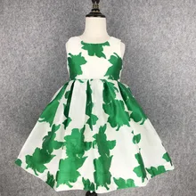 girls princess dresses children yarn printing clothing kid Bubble dress