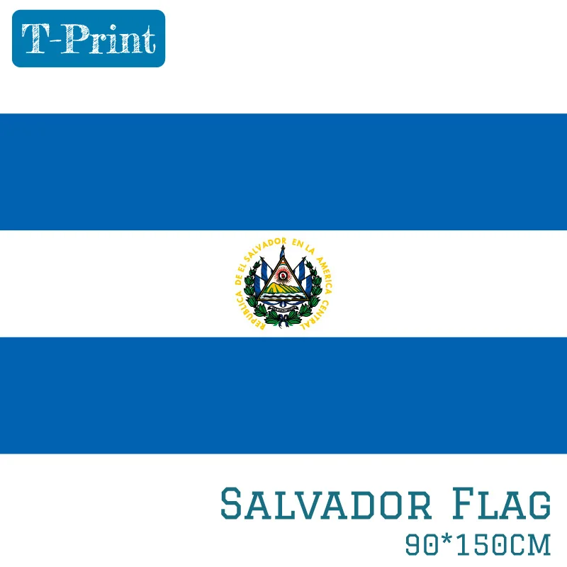 

El Salvador National Flag 90x150cm 60x90cm 40x60cm Polyester 3x5ft Banner of Salvador