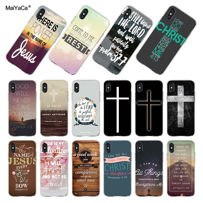 Для iphone 12 7 6 X Чехол текстами и сюжетами из Библии изображением Иисуса Христа