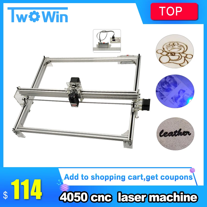 

40*50cm large area 10w big laser engraving machine, CNC DIY laser module marking machine,laser engraver+Offline module