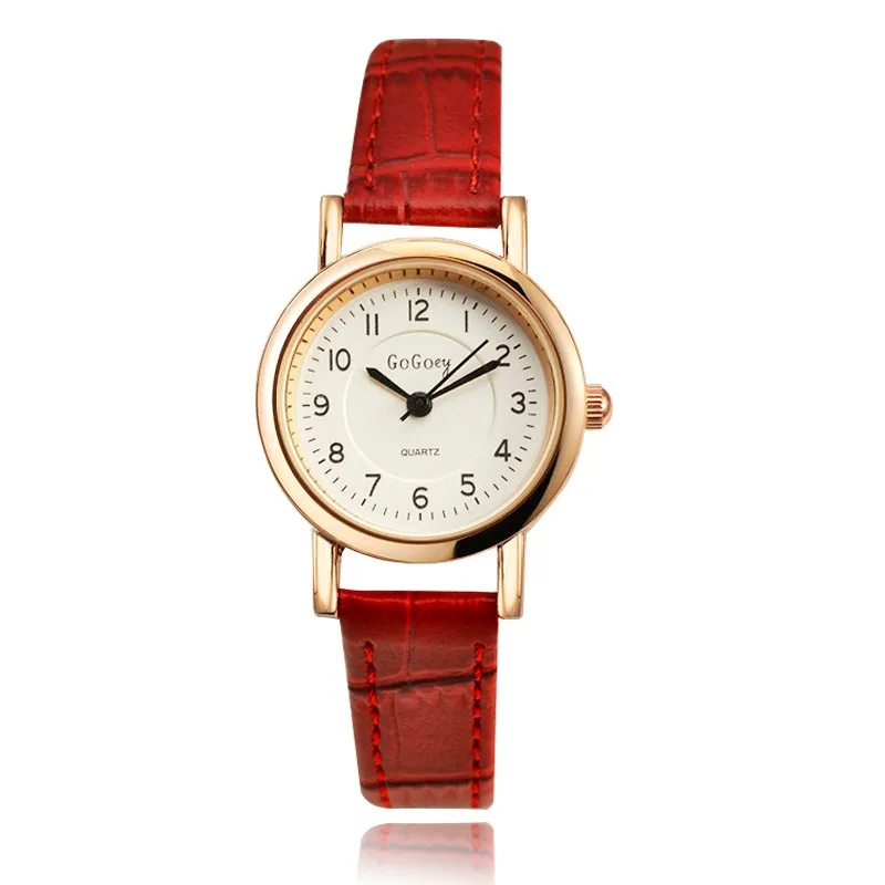

Women Watch Luxury Fashion Brand Gogoey Leather Watches Ladies Casual Fashion Red Watches relogios femininos relojes mujer saat