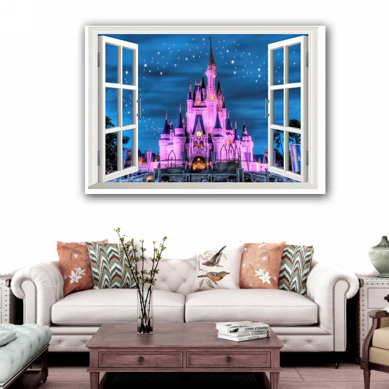 DIY Princess Castle Window Wall Sticker Decal Girl Bedroom Nursery Decor Removable