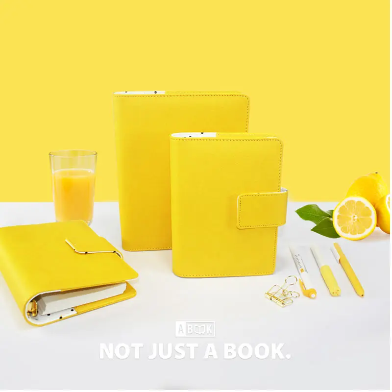 Yiwi лимонно-желтый A5 A6 Дневник из искусственной кожи планировщик 6 отрывных листов спиральная записная книжка