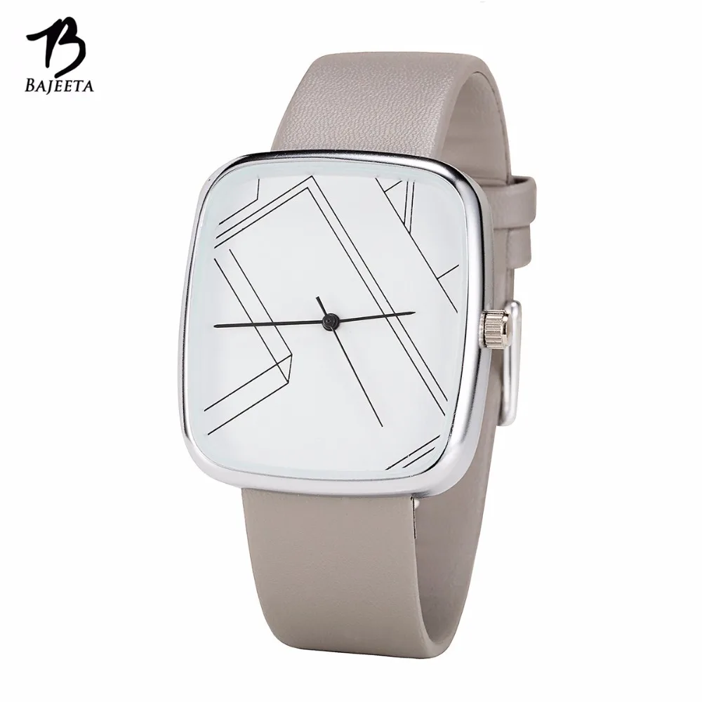 

BAJEETA Creative Simple Style Women Watch New Fashion Leather Elegant Quartz Wristwatch Casual Dress Rectangle Watches Dropship