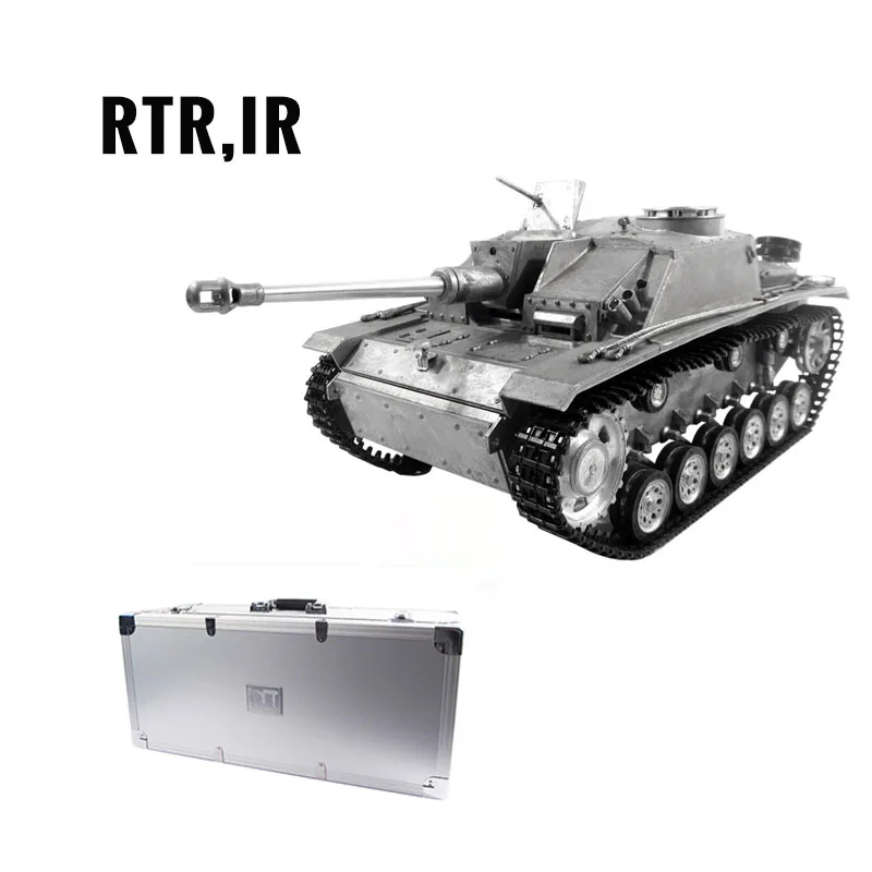 MATO Танк 1/16 в комплекте Немецкий Stug III RC металлический Радиоуправляемый танк с инфракрасной отдачей ствол версия 1226 - Цвет: RTR IR Metal Color