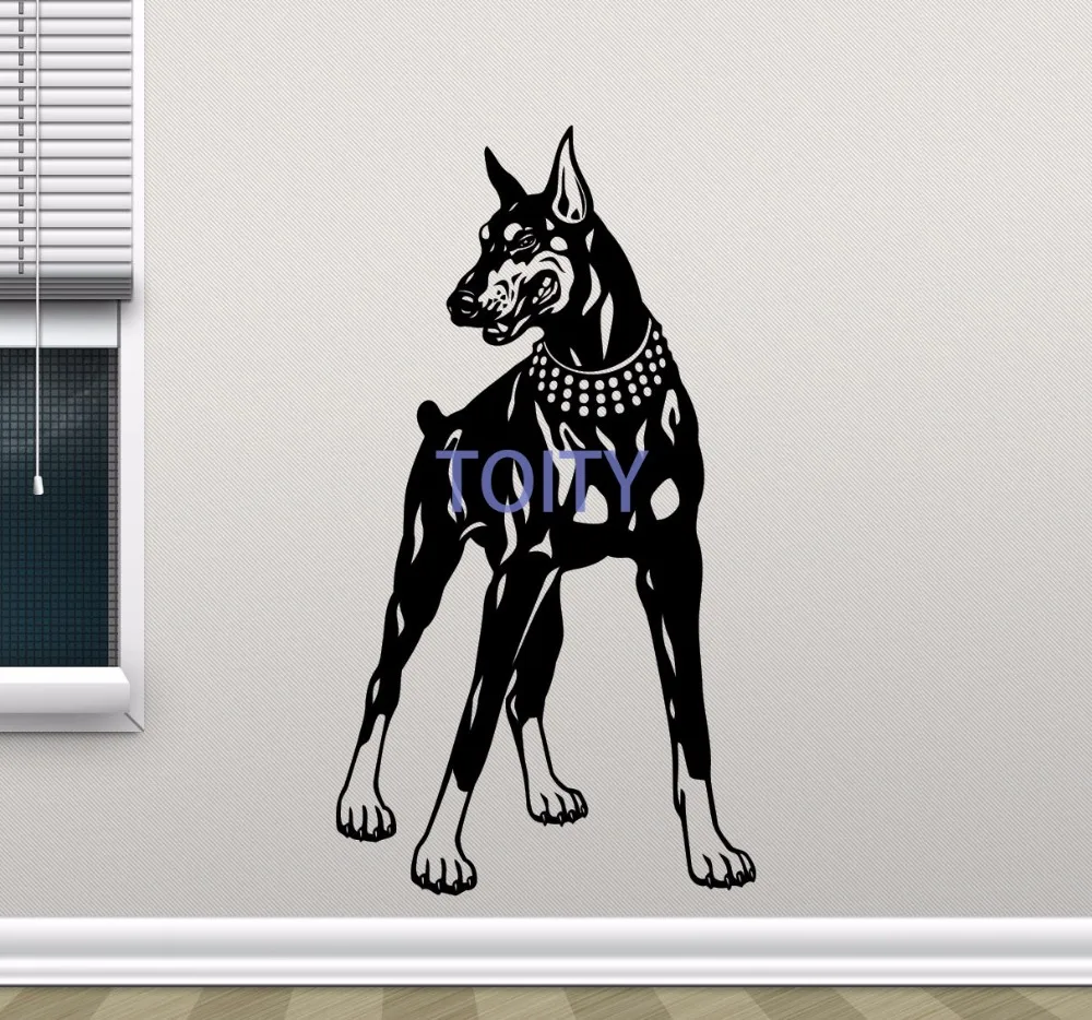 Doberman Dog Wall Decal Nursery Pet Shop Poster Vinyl Sticker Decor