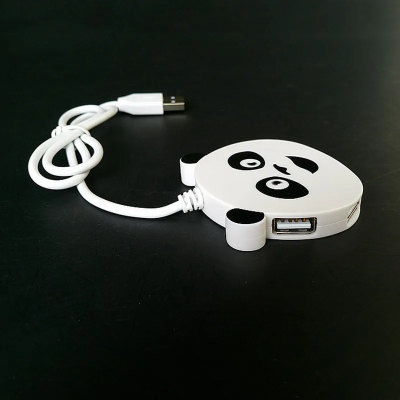 Panda 4 порта USB 2,0 концентратор USB светодиодный высокоскоростной usb-хаб портативный для Apple Macbook Air ноутбук ПК планшет OTG usb-хаб разветвитель