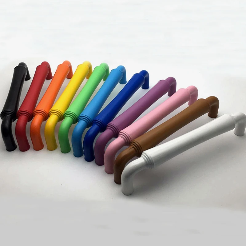 

128mm modern simple fashion colour furniture handles 5" red blue white black green orange dresser kitchen cabiner handles pulls