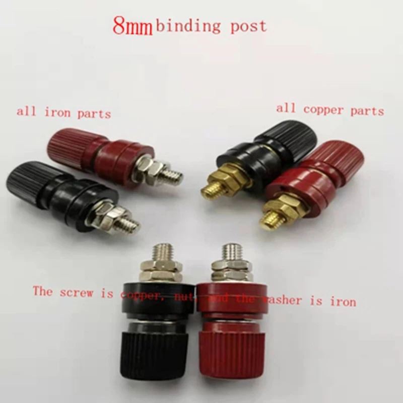 3pcs black 3pcs red Медный стержень колпачок терминала M8 сварочный аппарат Инвертор мощность линии терминал зажим - Цвет: 3pcs black 3pcs red