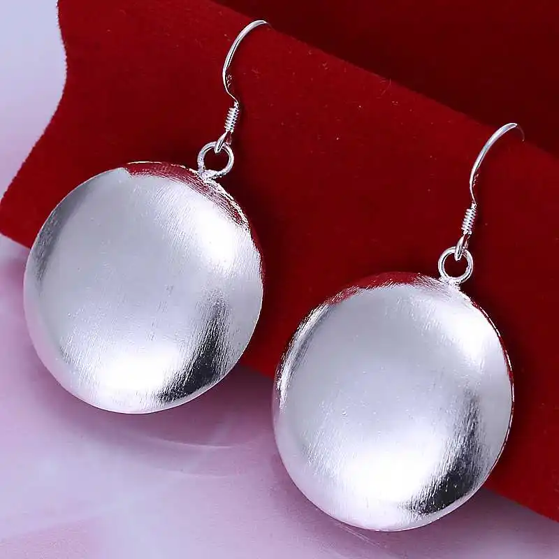

Hot Sale!!Free Shipping Silver Plated Earring,Fashion Silver Jewelry,Sand Round Women Earrings For Gift
