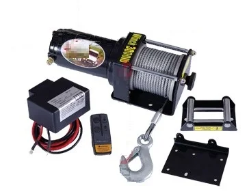 

3000lb--4500lb 12V portable electric winch Car truck auto barge trailer hand tool puller steel wire rope