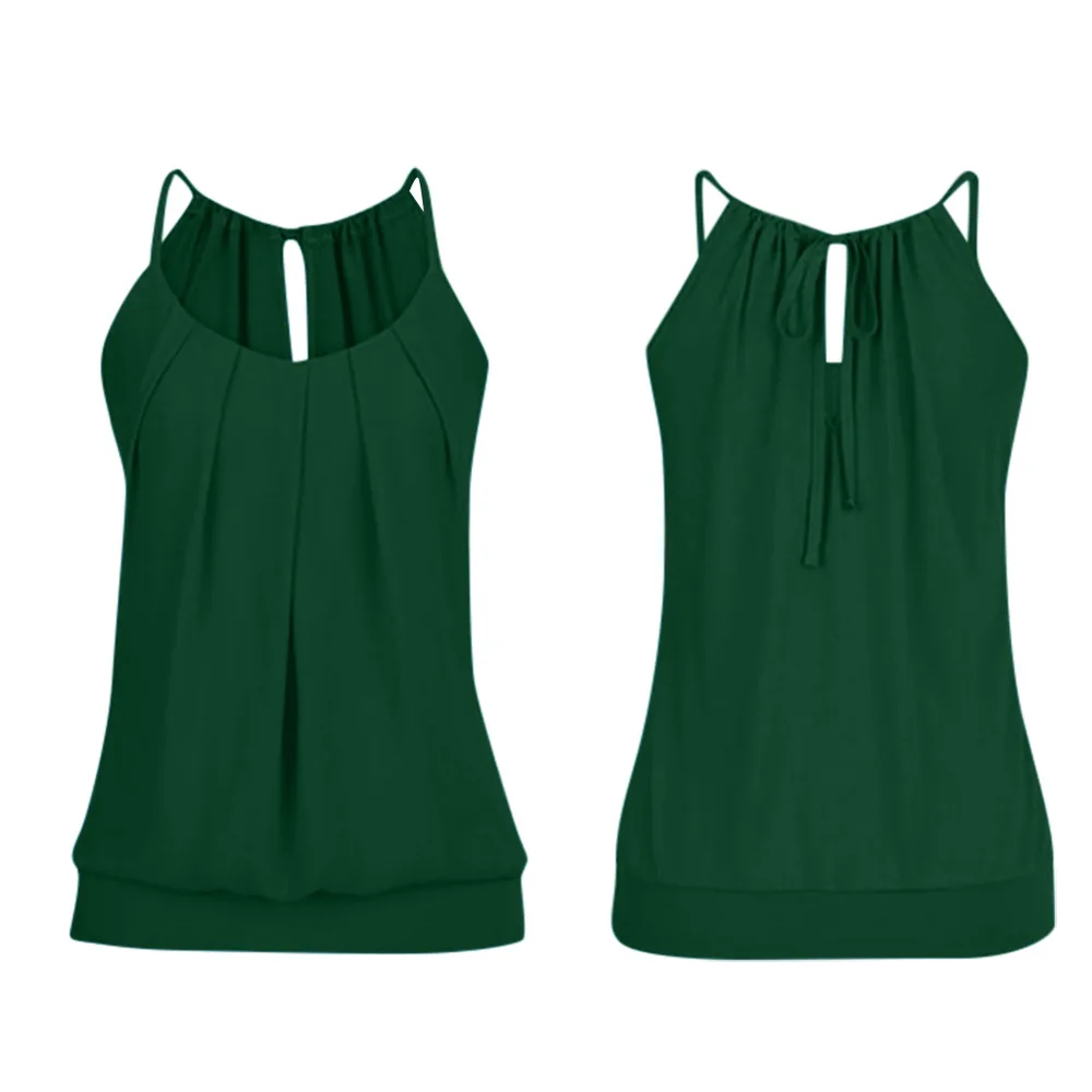 Женские блузки размера плюс S-5XL, сексуальные майки без рукавов с круглым вырезом, модные летние женские топы D190539