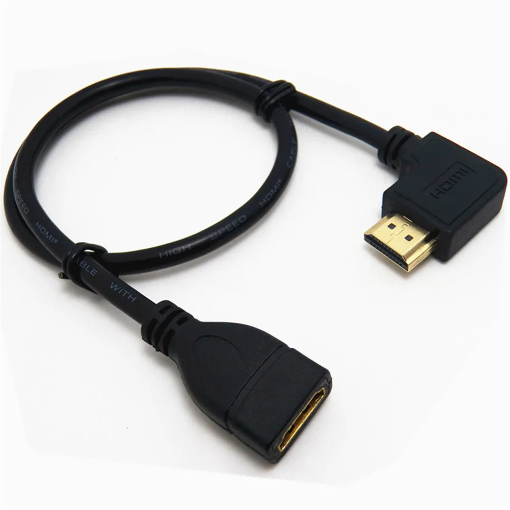 HDMI 2,0 кабель-удлинитель для 90/270 градусов угол Binful HDMI кабель 2*4 K 0,5 м 1080 P 3D для ТВ PC проектор PS3 мужского и женского пола