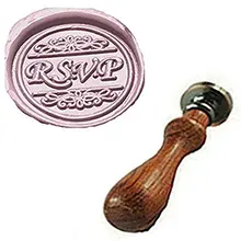 Mdlg Винтаж RSVP орнамент индивидуальный логотип свадебные приглашения Воск уплотнительное штамп палисандр ручки комплект