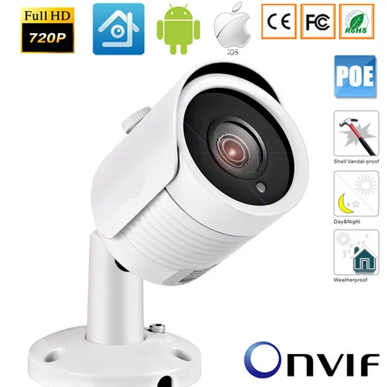 

1.0/1.3/2,0 Megapixel HD Network 48V POE IR-Bullet Camera CMOS Outdoor ONVIF IP camera h 264 CCTV Security Systems xmeye