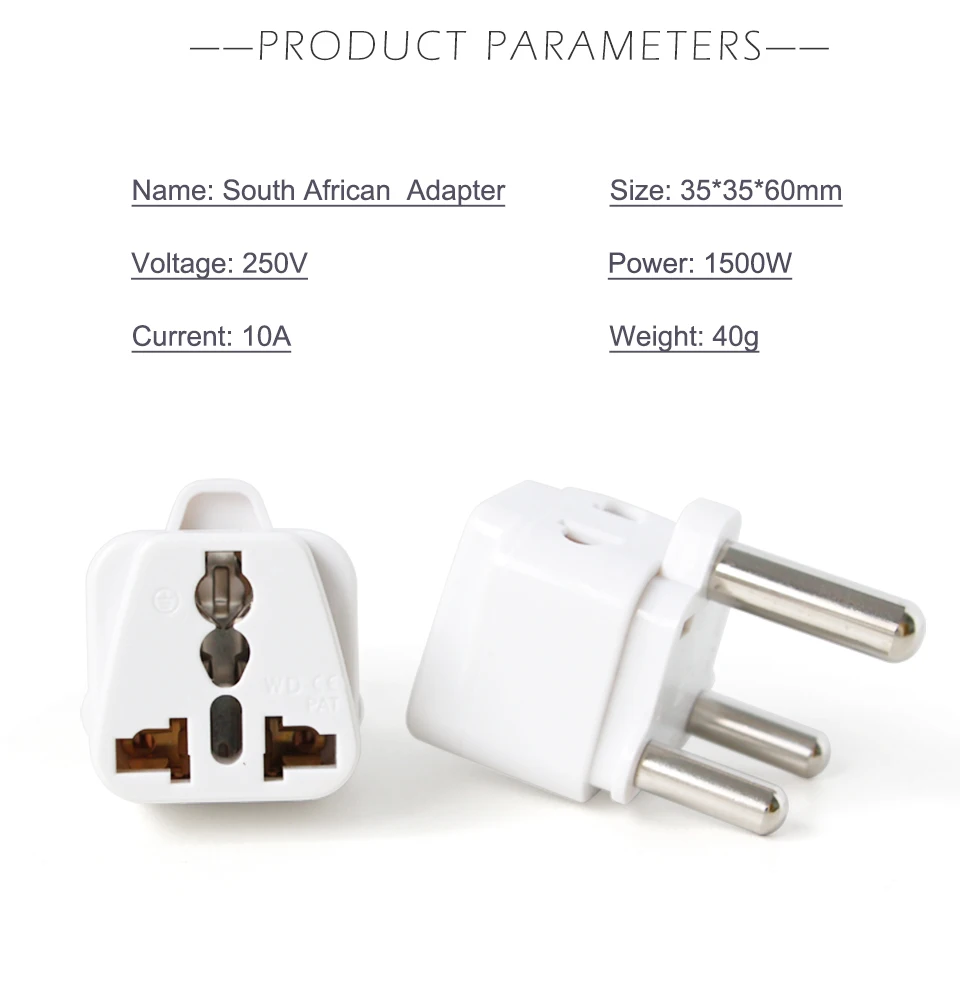 Large South African Conversion Plug Electrical Socket Plugs Two In One Adapter 250V 10A Travel in India Chad Nepal Sri Lanka (8)
