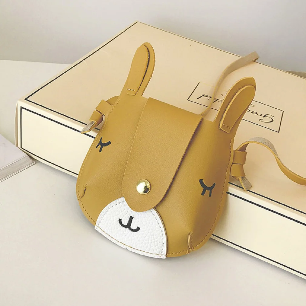 Г. Милая кожаная сумка принцессы для маленьких девочек, сумки-мессенджеры через плечо, сумки-мессенджеры, милые маленькие собачки, 3D Уши, кошельки для монет, подарок для детей - Цвет: Цвет: желтый