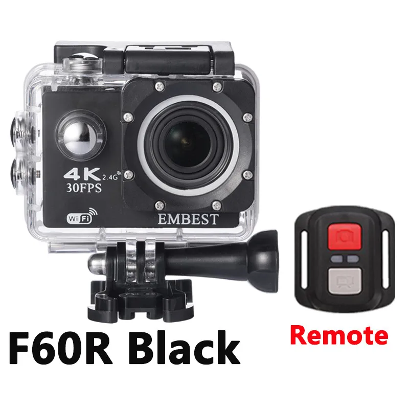 4K Экшн-камера F60/F60R с дистанционным управлением Wi-Fi 2,0 lcd 170D объектив камера на шлем Подводная Водонепроницаемая видеокамера 1080P@ 60fps - Цвет: F60R Black
