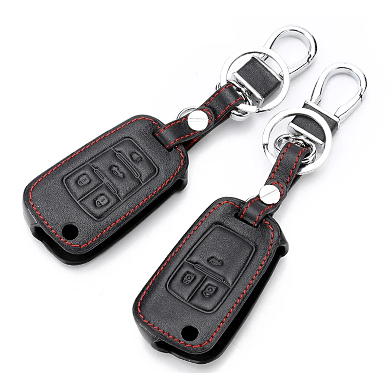 

Leather car key case For Chevrolet Cruze Aveo For Buick Vauxhall For Opel Insignia Astra J Zafira C Remote Car 3/4 Btn Case