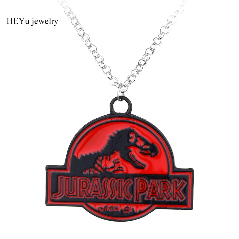 Nueva llegada de la manera 3D movie series dinosaurio Jurassic Park logo colgante para y hombres declaración collar - AliExpress Joyería y