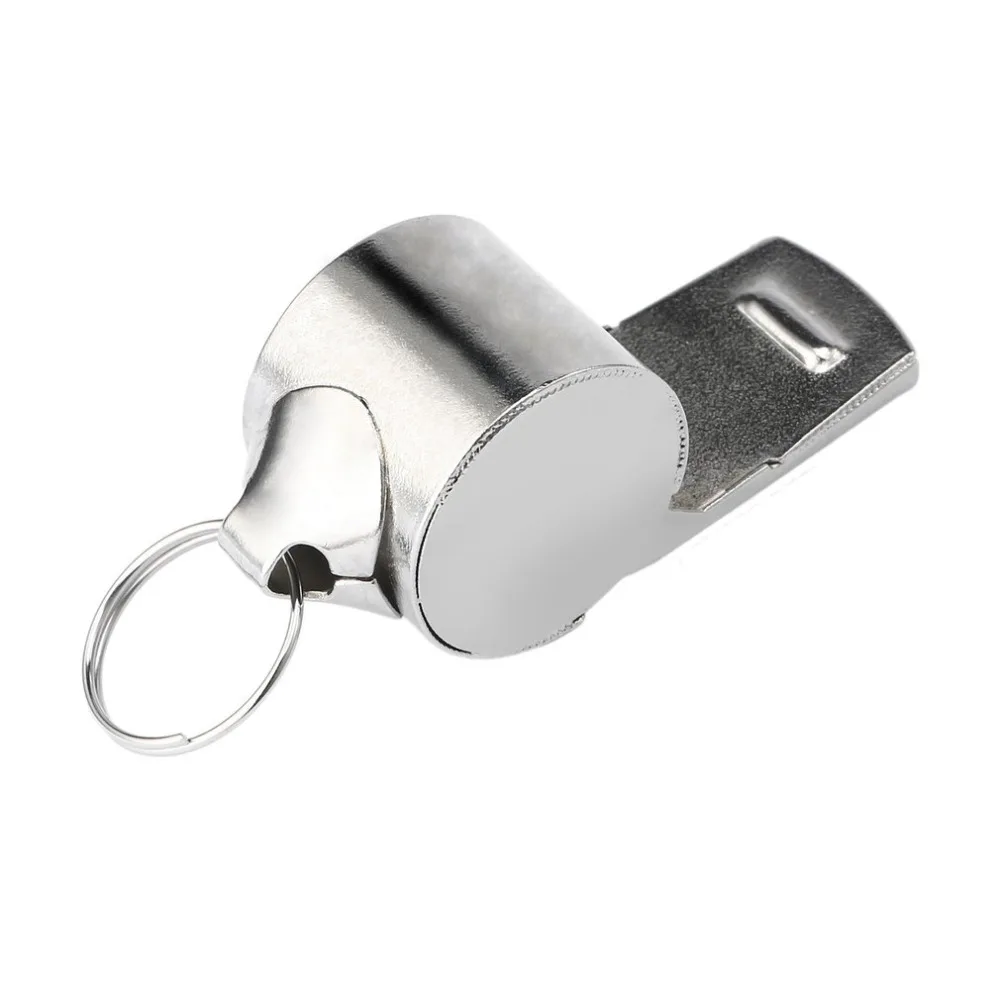 New Metal Referee Whistle With Key Ring Sport School Football Rugby Outdoor~