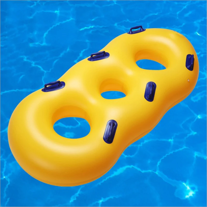 

2019 Inflatable Three-person Swimming Ring Water Park Thicken Floating Mat Bed Swimming Raft Piscina Boias Water Park Equipments