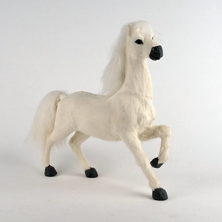 

simulation cute white horse 31x9x30cm model polyethylene&furs horse model home decoration props ,model gift d491