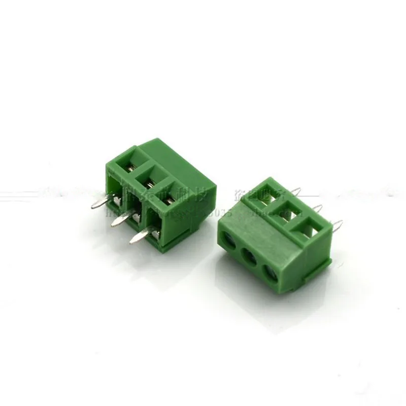 

Клеммная колодка PCB винтового типа 100 шт./лот, железная экологически безопасная 2P 3P Зеленая